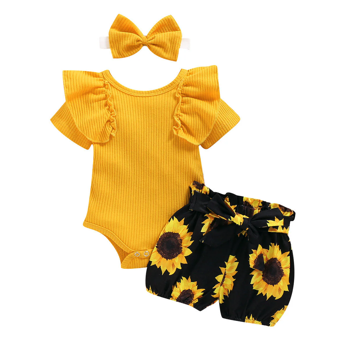 European And American Foreign Trade Lotus Leaf Sleeve Baby Romper Suit Summer New Style Kids Print Shorts - Image 6