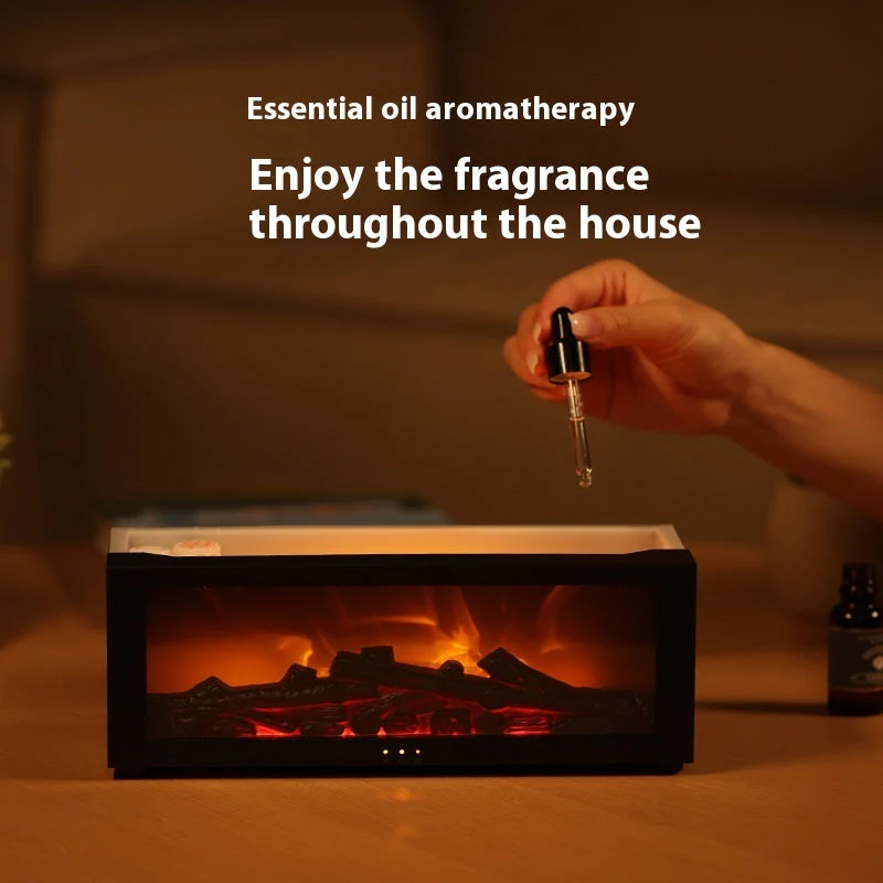 New Flame Aromatherapy Machine Colorful Essential Oil Diffuser Home Large Fog Volume Flame Humidifier 3D Flame Fireplace Machine - Image 4