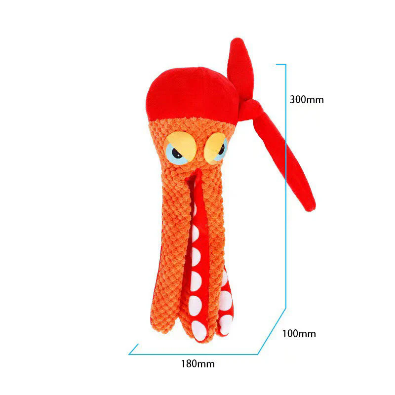 Octopus Plush Dog Toy with Squeaker & Crinkle – Interactive Soft Chew Toy - Image 2